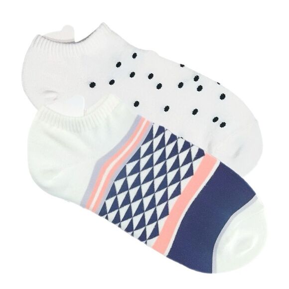 Women’s Two-Pack No-Show Socks - Geometric/Polka Dot NWOT - Picture 6 of 7
